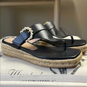 Stuart Weitzman:: PEARL BUCKLE ESPADRILLE SANDAL